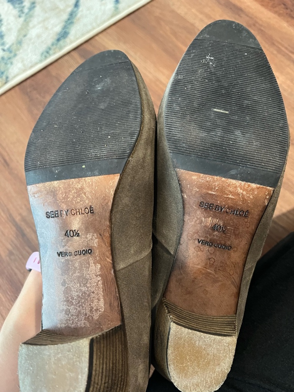 SEE BY CHLOE Gray Suede Leather Western Cowgirl Heeled Boots Women's US 9.5 - Picture 11 of 13